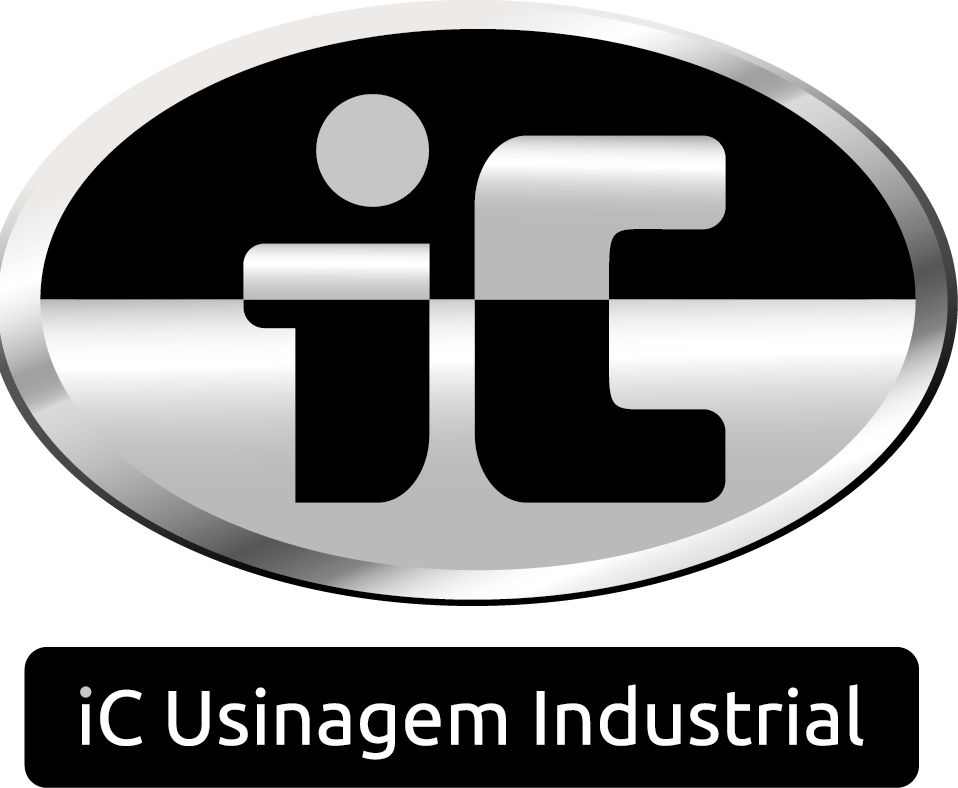 IC Usinagem - Logo em tons de cinza